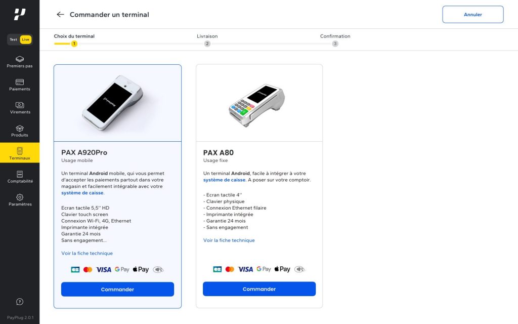 terminaux de paiement Android