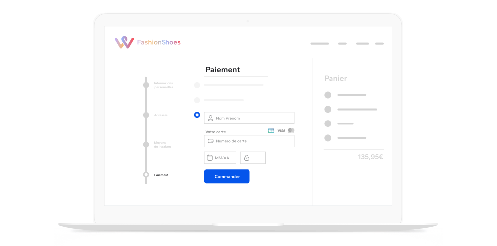 page de paiement intégrée